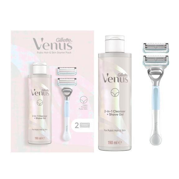 Venus Pubic Hair and Skin Starter Pack for intimate shaving 