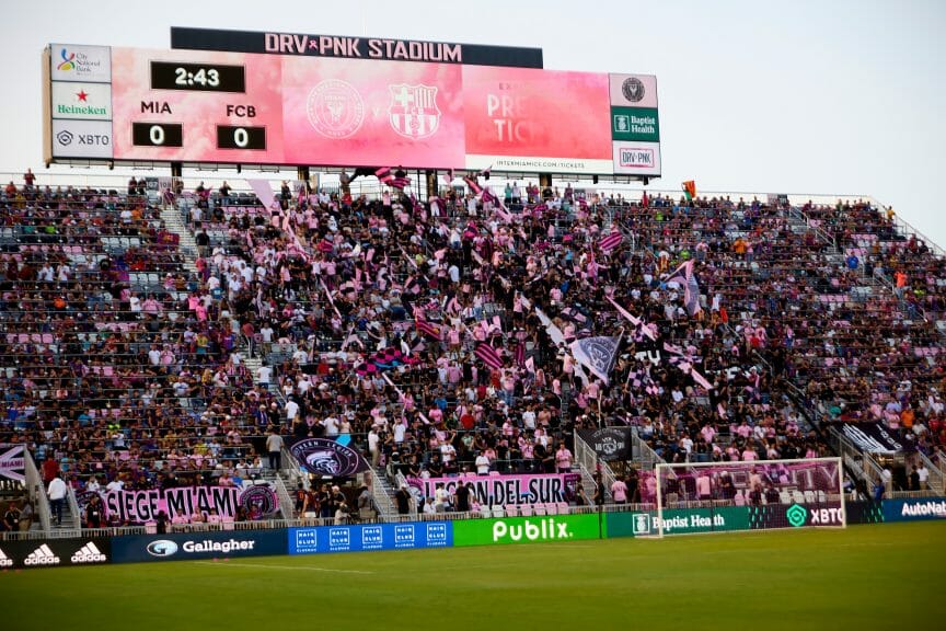 Inter Miami fans in DRV PNK Stadium