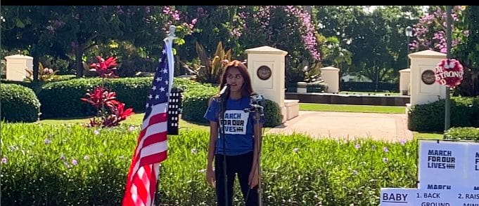 Screenshot of March for Our Lives speaker.