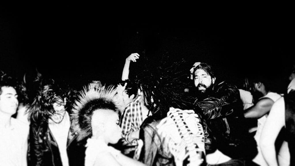 A crowd of people dancing.