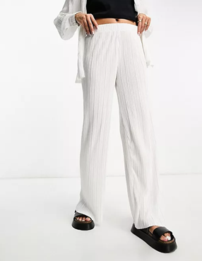 ASOS white plisse trousers