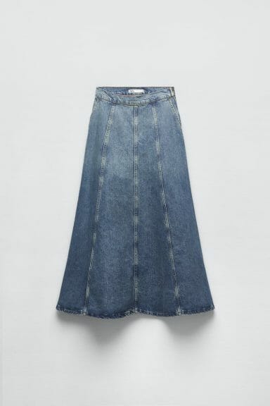ZARA blue denim maxi skirt fashion