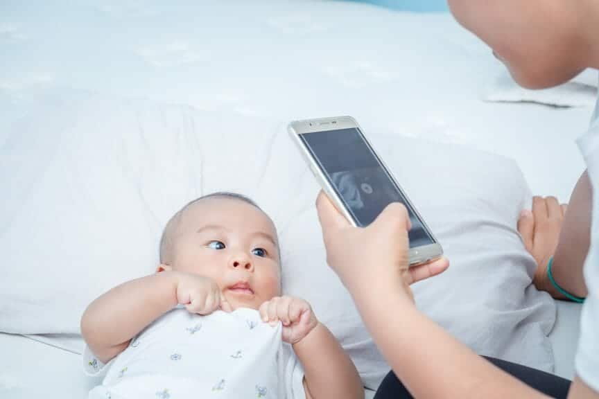 Mommy-run account taking photo of baby from above