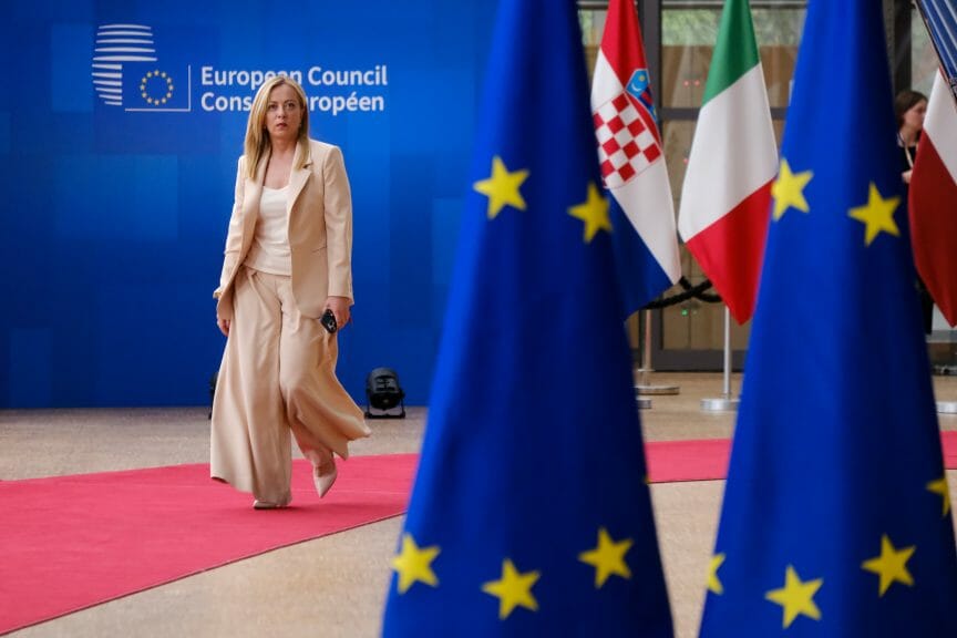 Italy's PM Meloni at the EU headquarters.