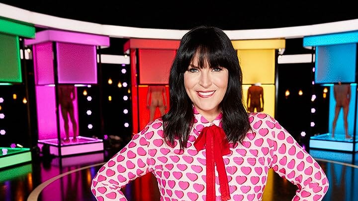 Anna Richardson stood in front of male contestants of Naked Attraction.