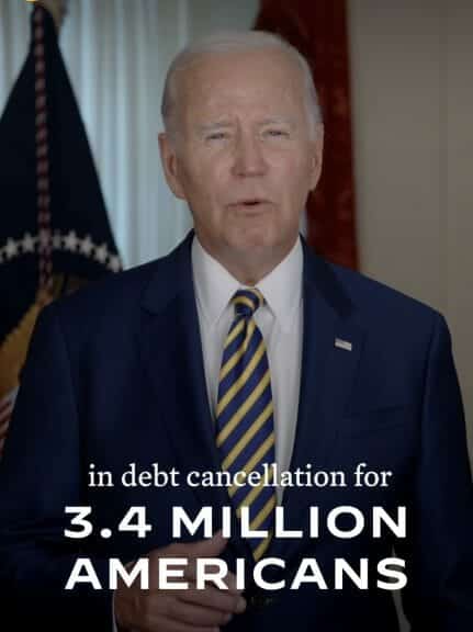 biden talking on instagram about SAVE, new student loan debt repayment plan.