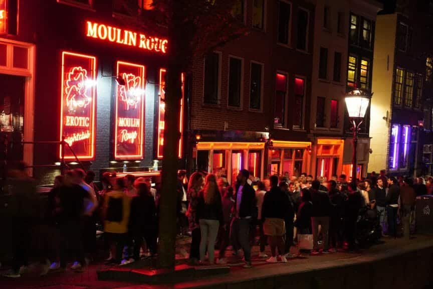 An image of the Red Light District, Amsterdam.