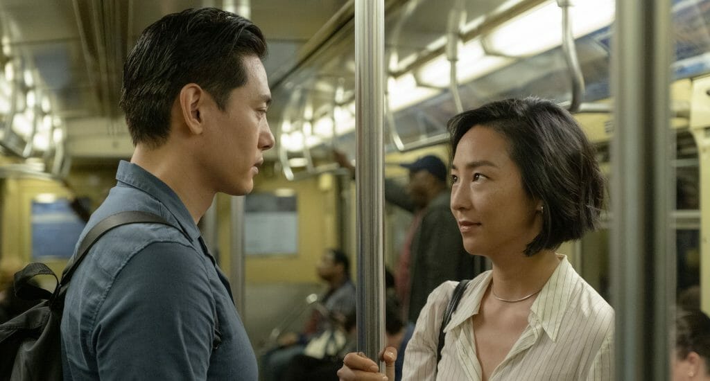 Hae Sung and Nora on the subway in "Past Lives."