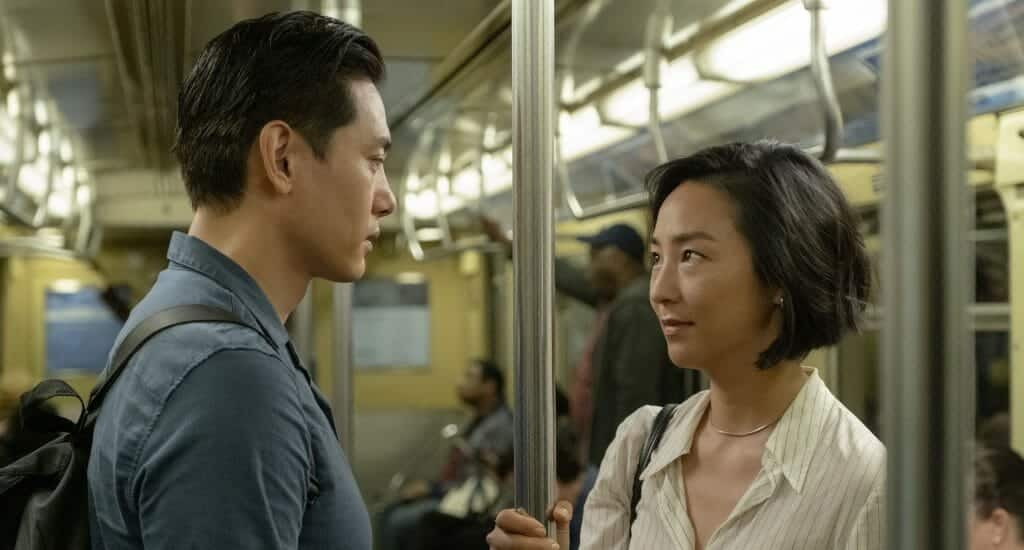 Hae Sung and Nora on the subway in "Past Lives."