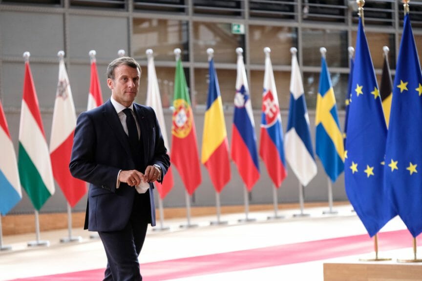 Macron walking