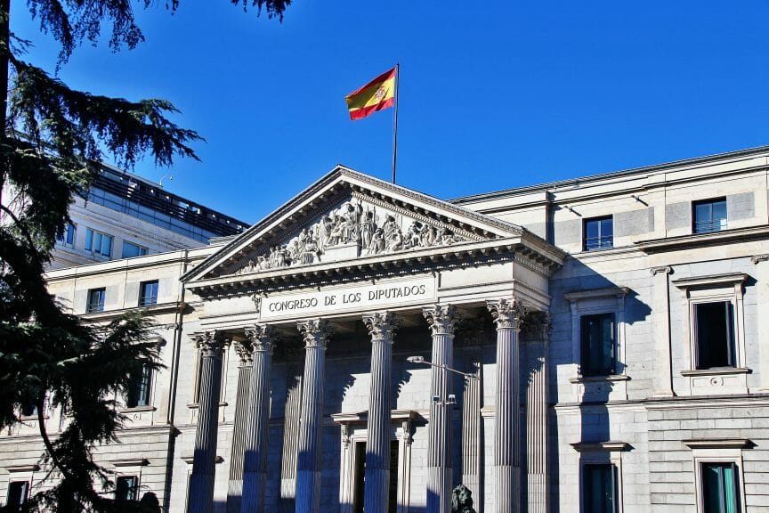 The Congress of Deputies building in Madrid.