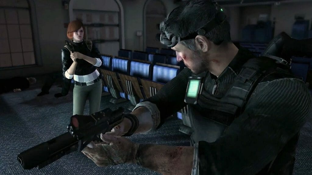 Still of the two protagonists of the game Splinter Cell: Conviction