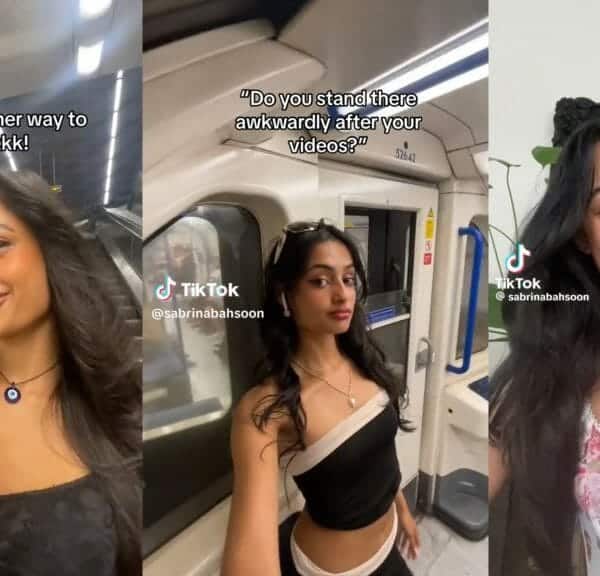 Screenshots of Tube Girl from her TikTok.