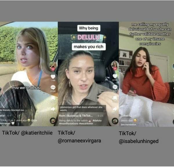 instances of being #delulu on TikTok.