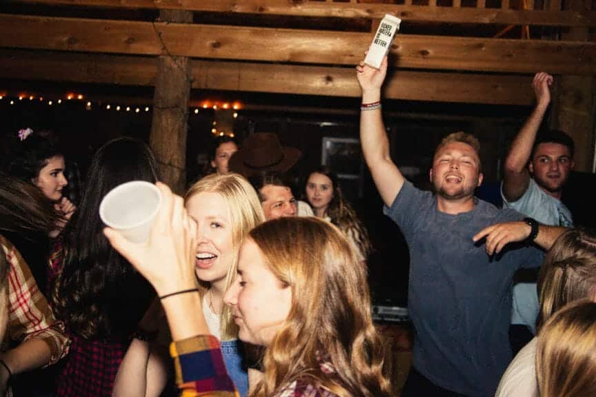 Students partying after setting up plans with their friends.