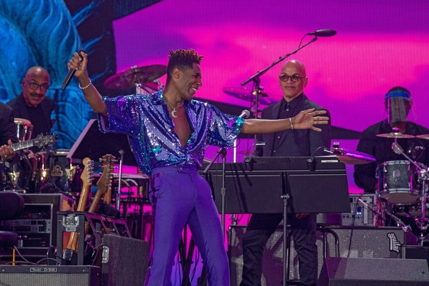Jon Batiste performing on stage