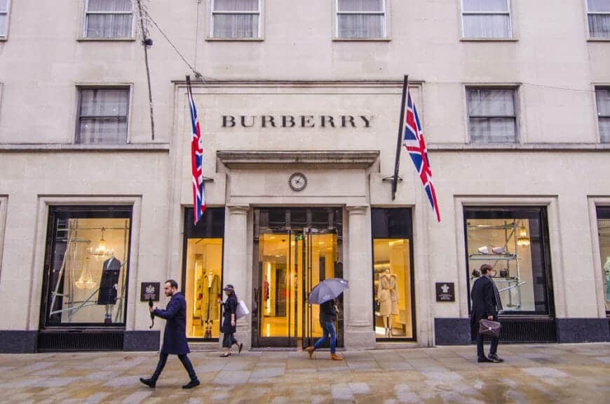 Exterior of Burberry shop