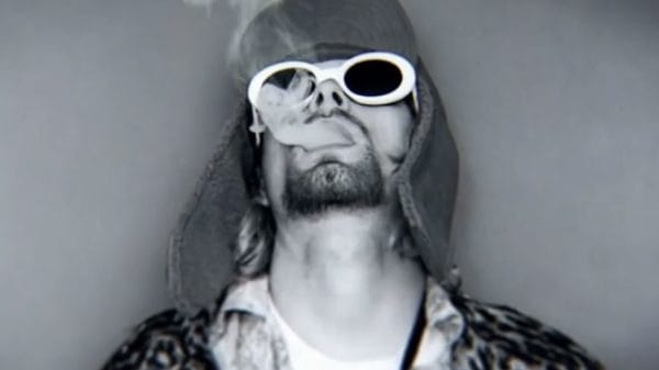 Kurt Cobain smoking.