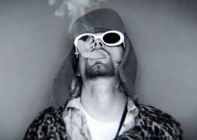 Kurt Cobain smoking.