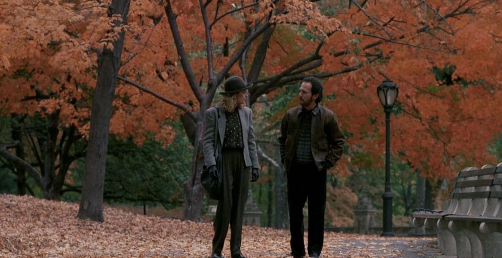A still from When Harry Met Sally set in autumnal Central Park
