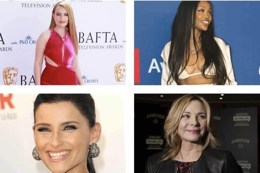 Amelia Dimoldenberg, SZA, Nelly Furtado and Kim Cattrall photo collage