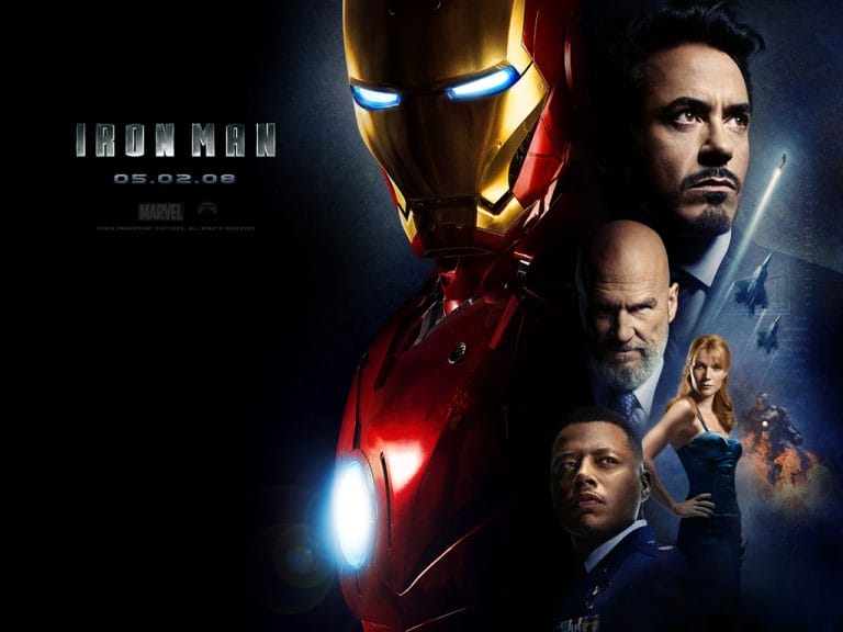 The movie cover for Iron Man.