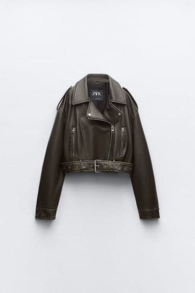 Wardrobe Essentials - Outerwear - Leather Jacket - ZARA - Faux Leather Crop Biker Jacket
