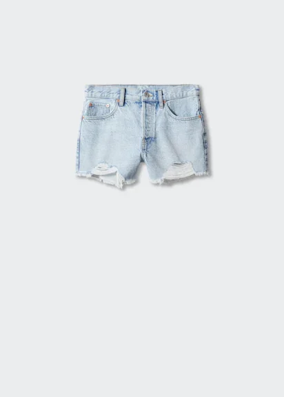 Wardrobe Essentials - Bottoms - Shorts - MANGO - Broken Denim Shorts