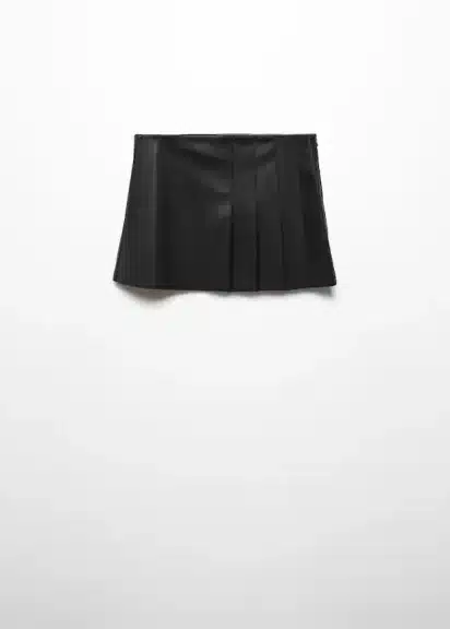 Wardrobe Essentials - Bottoms - Skirt - MANGO - Leather-Effect Pleated Mini Skirt