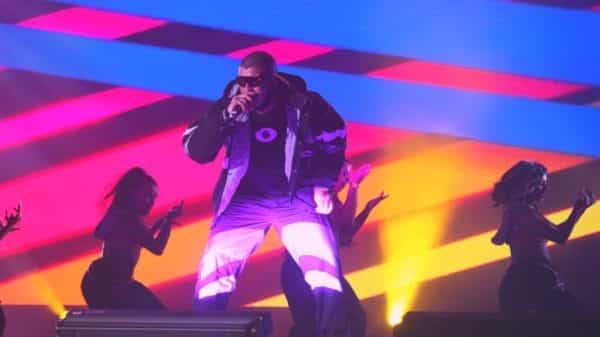 Bad Bunny performing