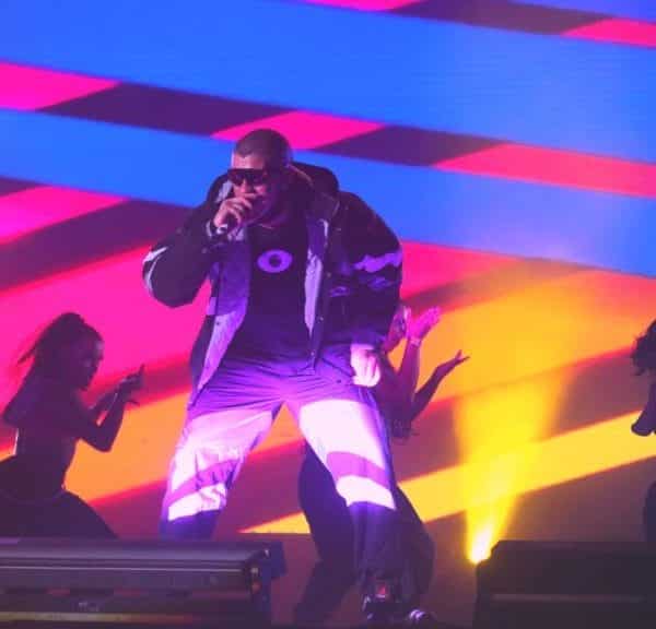Bad Bunny performing