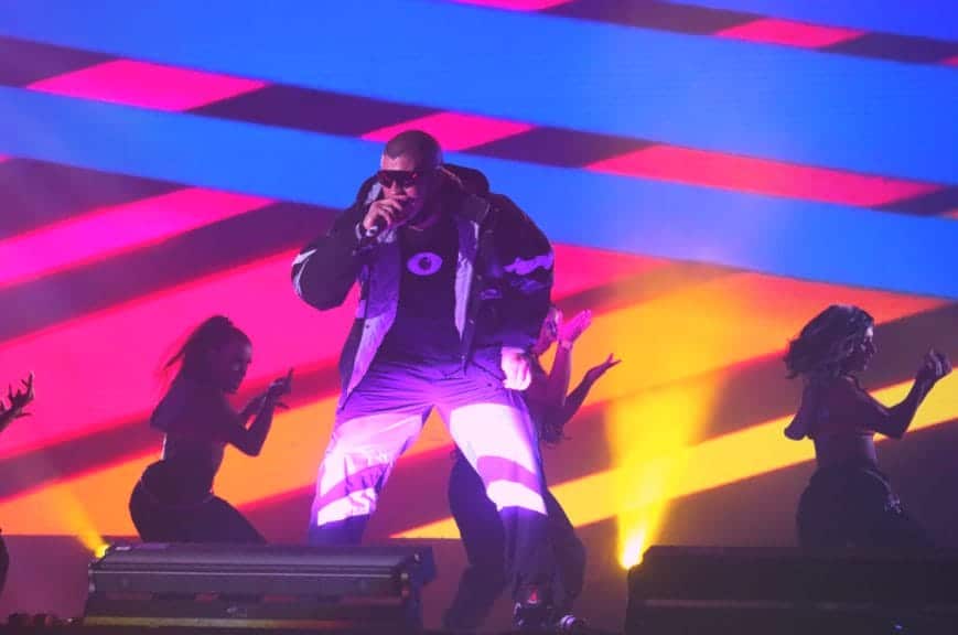 Bad Bunny performing