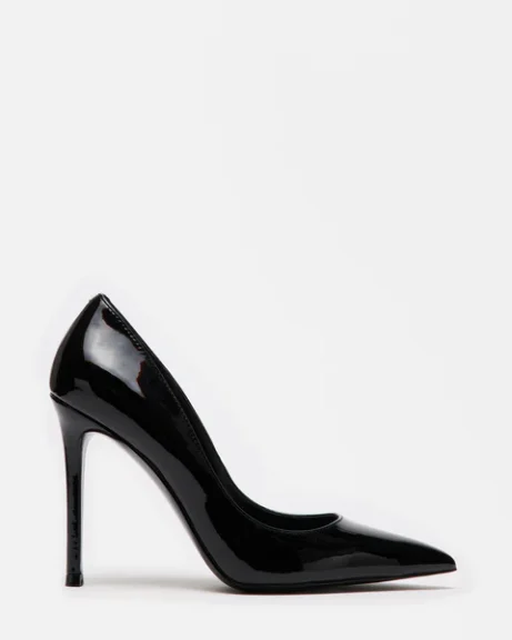 Wardrobe Essentials - Footwear - Heels - Steve Madden - EVELYN Black Patent Point Toe Pump