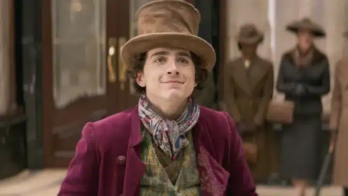 Timothée Chalamet in 'Wonka'. Credit: Warner Bros.