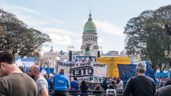 Demonstration for Massa outside of Congress in Argentina.