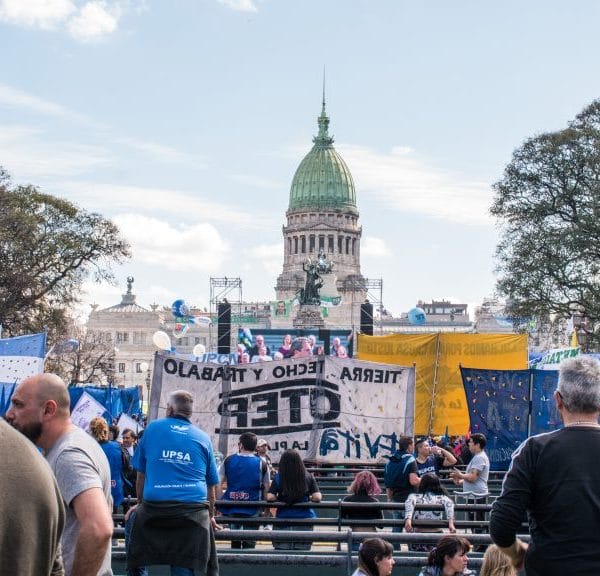Demonstration for Massa outside of Congress in Argentina.