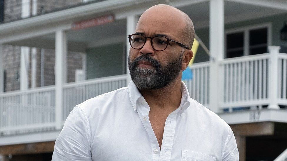 Still from 'American Fiction' of Jeffrey Wright with a pensive look on his face. 