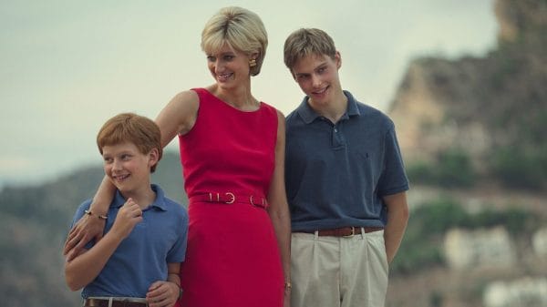 Princess Diana with her children in The Crown.