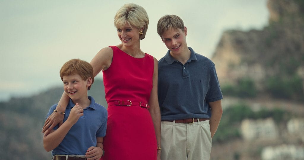 Princess Diana with her children in The Crown.