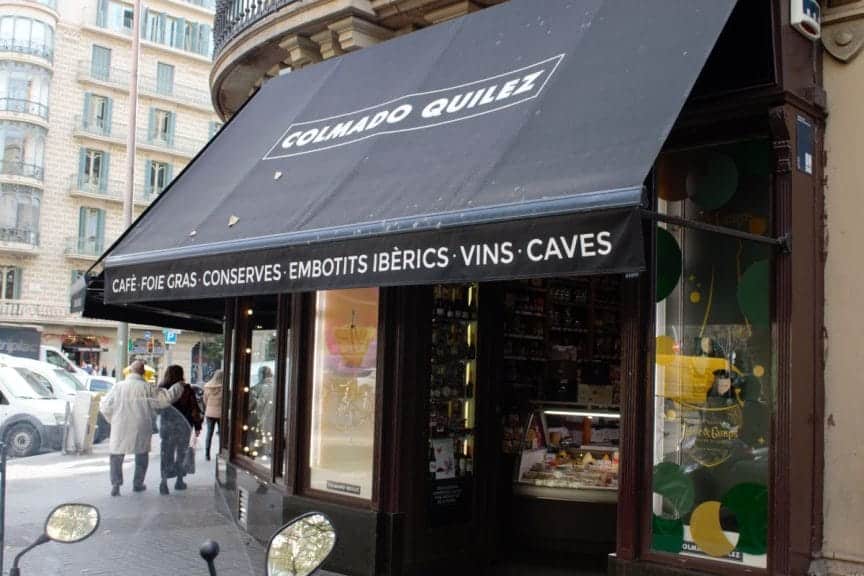 The shopfront of Colmado Quilez, Barcelona.