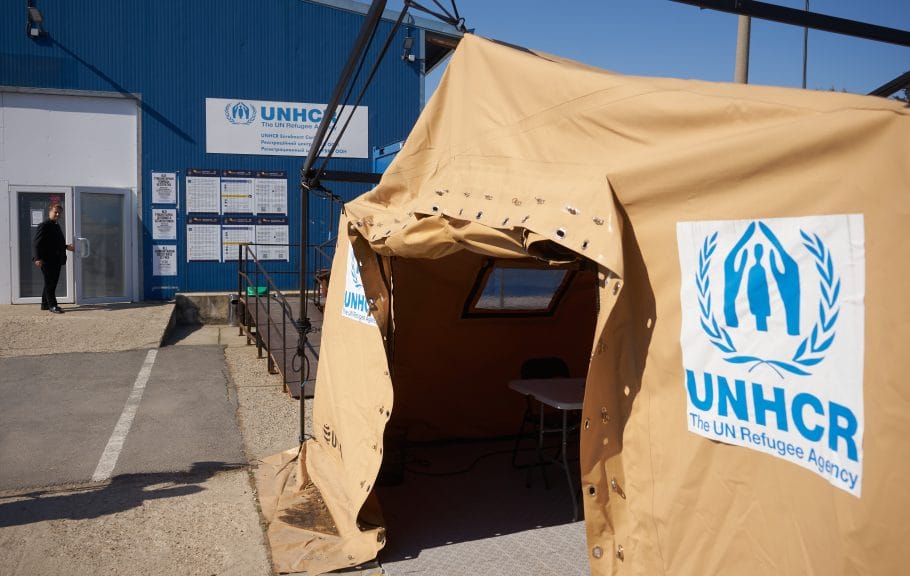 UNHCR tent. Refugee Afghanistan University