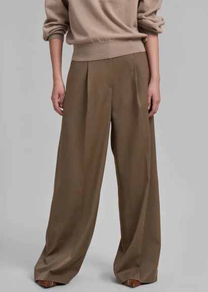 Brown Pleated Pants