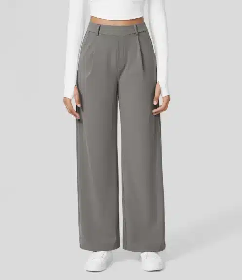 Gray Straight Leg Pants