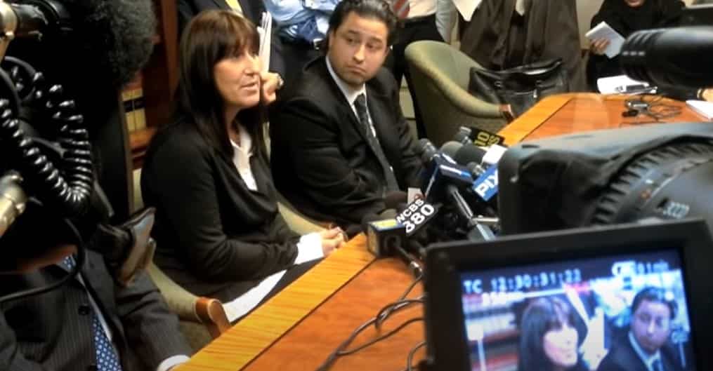 Image shows Debbie Stevens with her legal team.