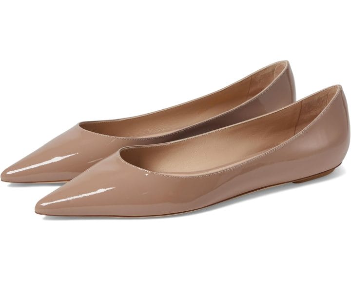 Glossy Nude Flat Shoes as another outfit staple