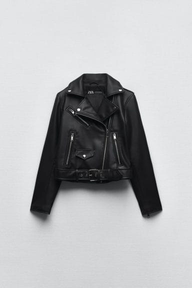 black leather jacket from H&M