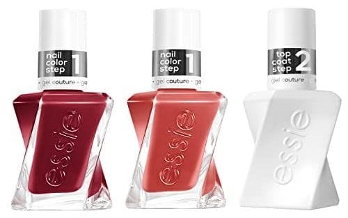 Three nail polishes side by side.