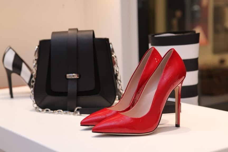 Red Heels and A Black Bag