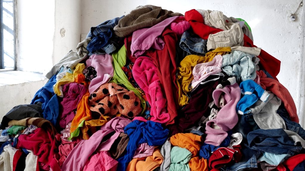pile of unwanted clothing