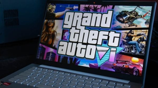 Computer showing a potential loading screen for the new GTA 6 game.